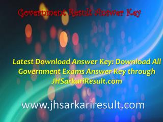 Government Result Answer Key