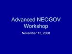 Advanced NEOGOV Workshop