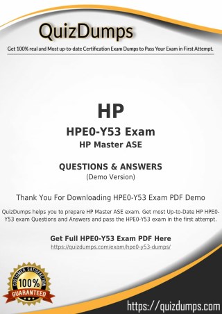 HPE0-Y53 Exam Dumps - Preparation with HPE0-Y53 Dumps PDF [2018]