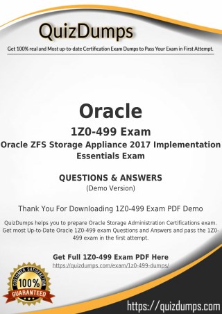 1Z0-499 Exam Dumps - Prepare 1Z0-499 Dumps PDF [2018]