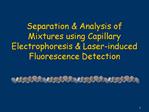 Separation Analysis of Mixtures using Capillary Electrophoresis Laser-induced Fluorescence Detection