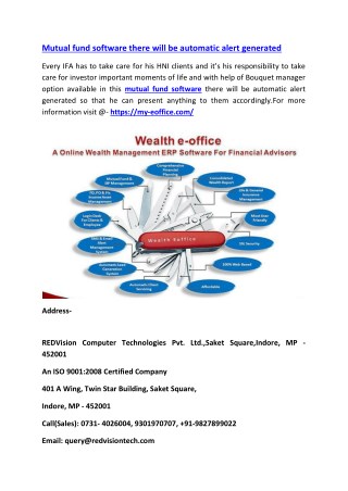 Mutual fund software there will be automatic alert generated