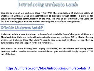 Introducing Umbraco Latch