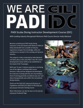 The PADI IDC Indonesia in the Gili Islands with Holly Macleod