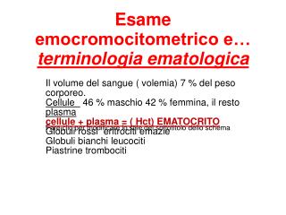 Esame emocromocitometrico e… terminologia ematologica