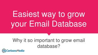 Easiest way to grow your Email Database