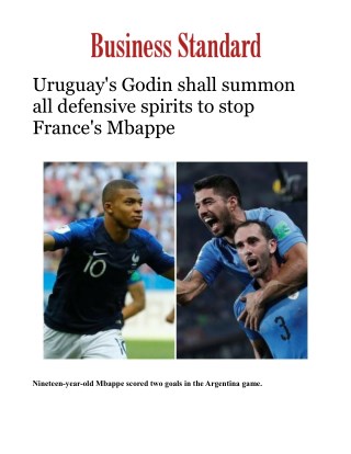 FIFA World Cup 2018: Uruguay Vs France Football Live Match Updates