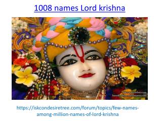 What are 1008 names of Lord krishna