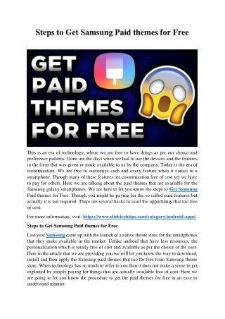 Steps To Get Samsung Paid themes for Free