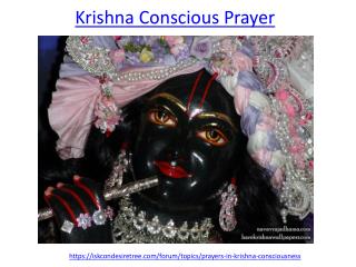 Find peace with Krishna Conscious Prayer