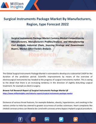 Surgical Instruments Package Marketing Strategy Analysis Size share Forecast 2022