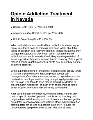 opioid addiction treatment in Nevada