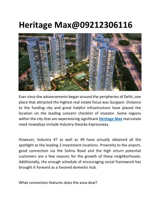 Heritage Max@9212306116