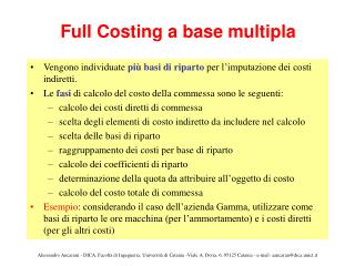 Full Costing a base multipla