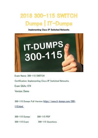 2018 Cisco 300-115 Real Dumps | IT-Dumps