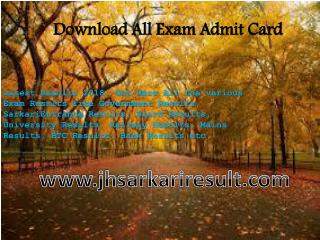 Download All Exam Admit Card