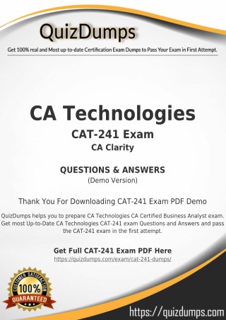 CAT-241 Exam Dumps - Real CAT-241 Dumps PDF