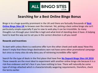 Searching for a Best Online Bingo Bonus