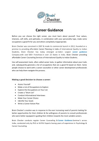 Career Guidance