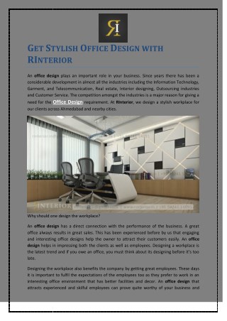 Get Stylish Office Design with RInterior