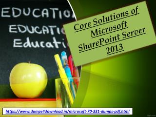 Get Updated Free Microsoft 70-331 Exam Questions | Dumps4Download.in