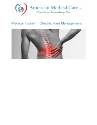Chronic Pain Management | Medical Treatment Abroad | Medical Tourism | American Medical Care
