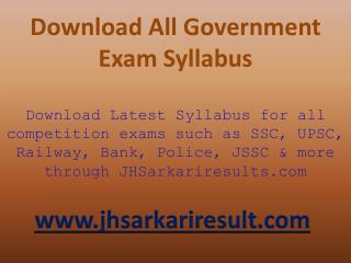 Download All Government Exam Syllabus