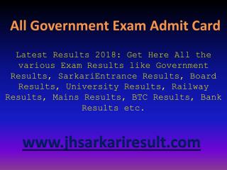 All Government Exam Admit Card