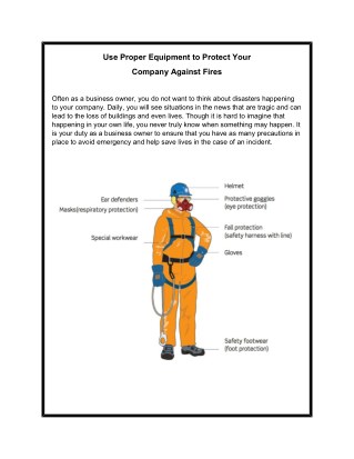 Use Proper Equipment to Protect Your Company Against Fires
