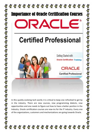 Importance of Oracle Certification Courses