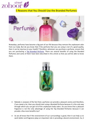 5 Reasons that You Should Use the Branded Perfumes