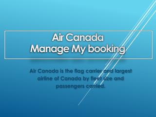 Air Canada Manage My booking