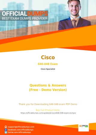 646-048 - Learn Through Valid Cisco 646-048 Exam Dumps - Real 646-048 Exam Questions