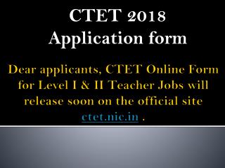 CTET 2018 Notification