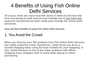 Fish Online Delhi