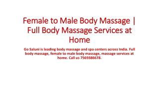 Female to Male Body Massage | Full Body Massage Services at Home