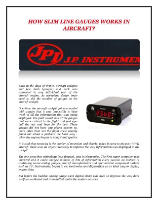 HOW SLIM LINE GAUGES WORKS IN AIRCRAFT?