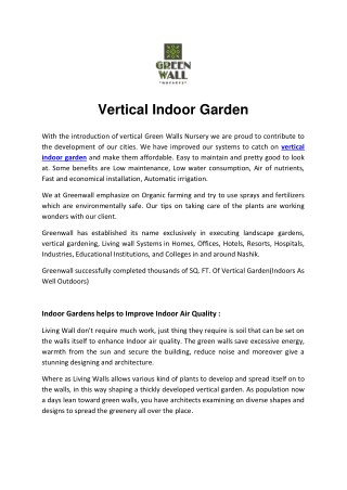 Vertical Indoor Garden