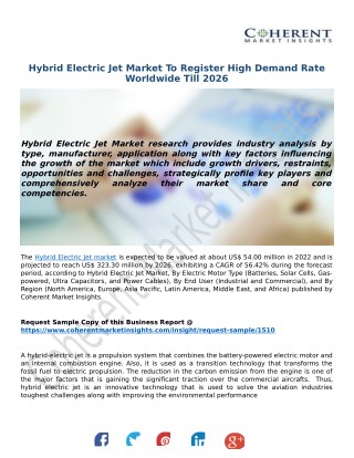 Hybrid Electric Jet Market To Register High Demand Rate Worldwide Till 2026