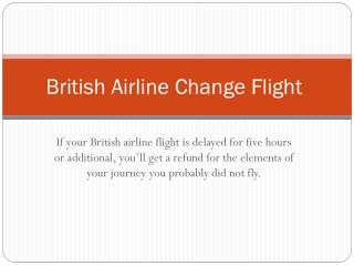 British airways change flight