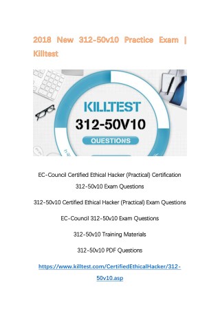 2018 New 312-50v10 Exam Questions Killtest