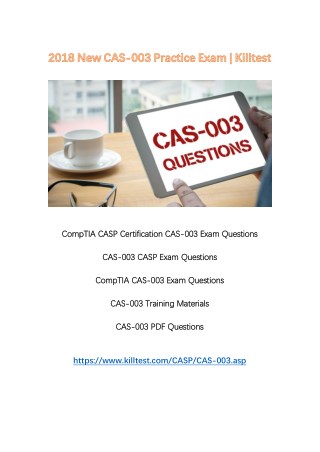 2018 New CAS-003 Exam Questions Killtest