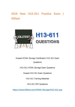 2018 New H13-611 Exam Questions Killtest