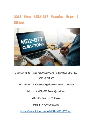 2018 New MB2-877 Exam Questions Killtest