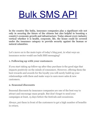 Integrate Our Premium Bulk SMS API In Your Application