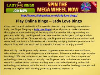 Play Online Bingo â€“ Lady Love Bingo