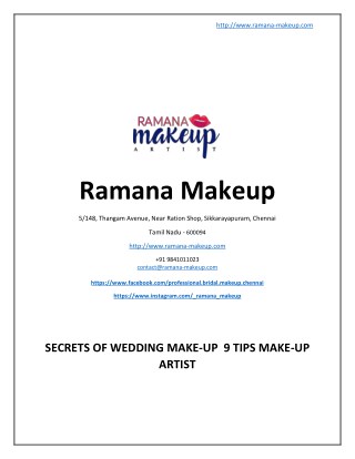 Secrets of Wedding Make-Up 9 Tips Make-Up Artist - www.ramana-makeup.com