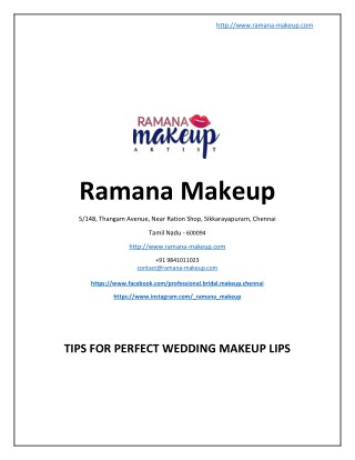Tips for Perfect Wedding Makeup Lips - www.ramana-makeup.com
