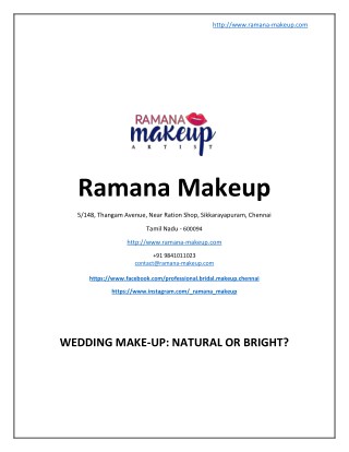 Wedding Make-Up Natural or Bright - www.ramana-makeup.com