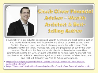 Chuck Oliver Financial Advisor - Wealth Architect & Best-Selling Author